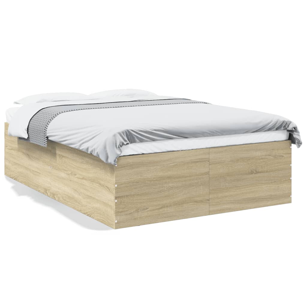 vidaXL Posteľný rám dub sonoma 135x190 cm kompozitné drevo