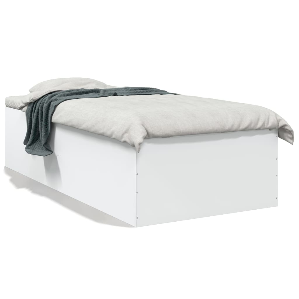 vidaXL Posteľný rám biely 90x200 cm kompozitné drevo