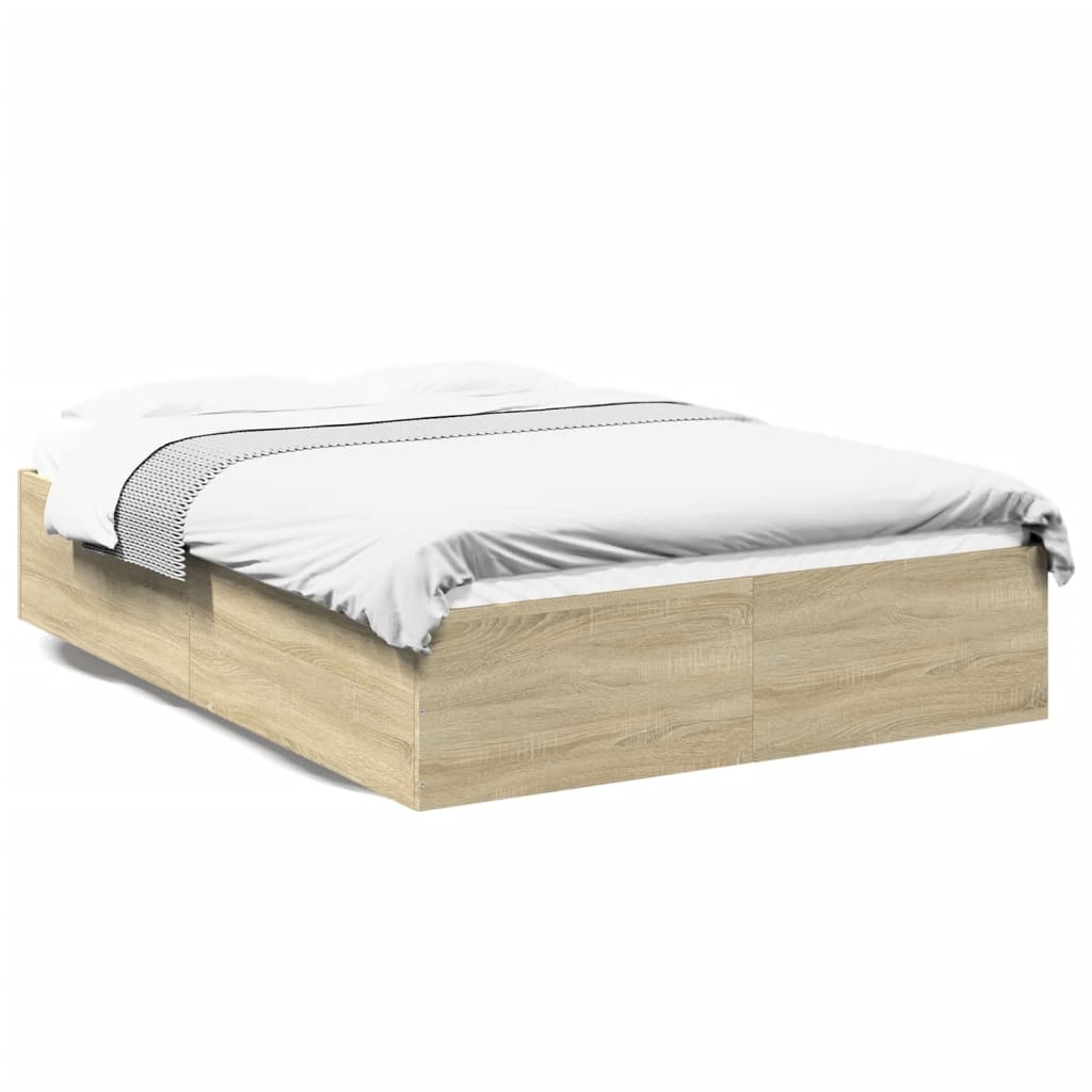 vidaXL Posteľný rám dub sonoma 135x190 cm kompozitné drevo