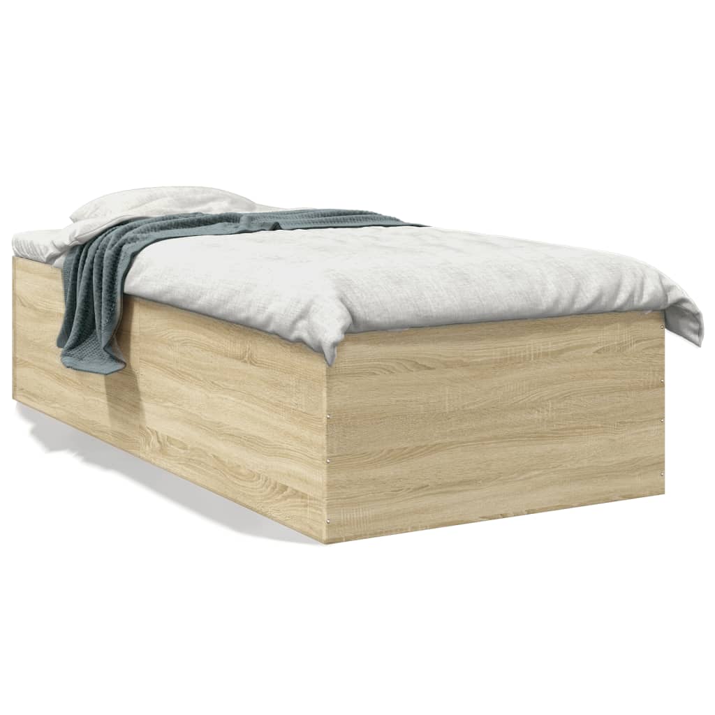 vidaXL Posteľný rám dub sonoma 90x190 cm kompozitné drevo