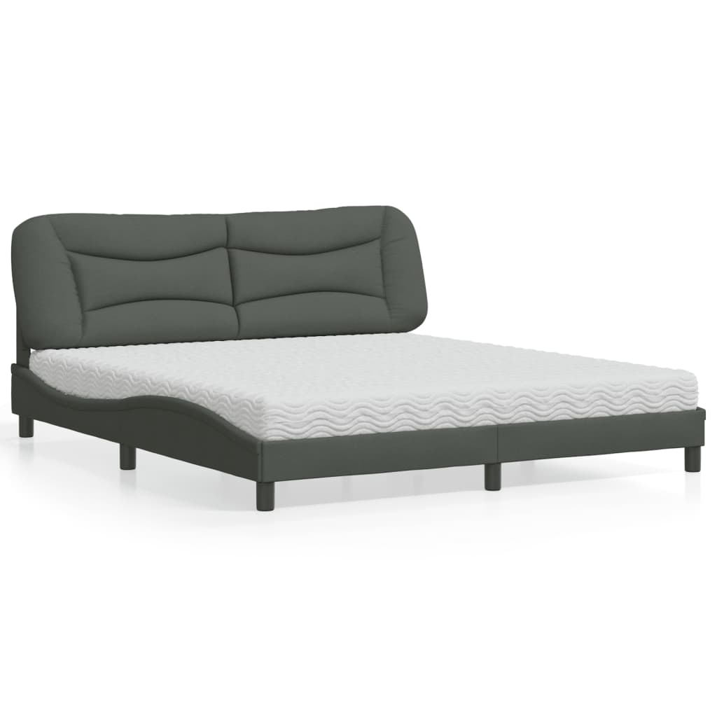 vidaXL Posteľ s matracom tmavosivá 180x200 cm látka