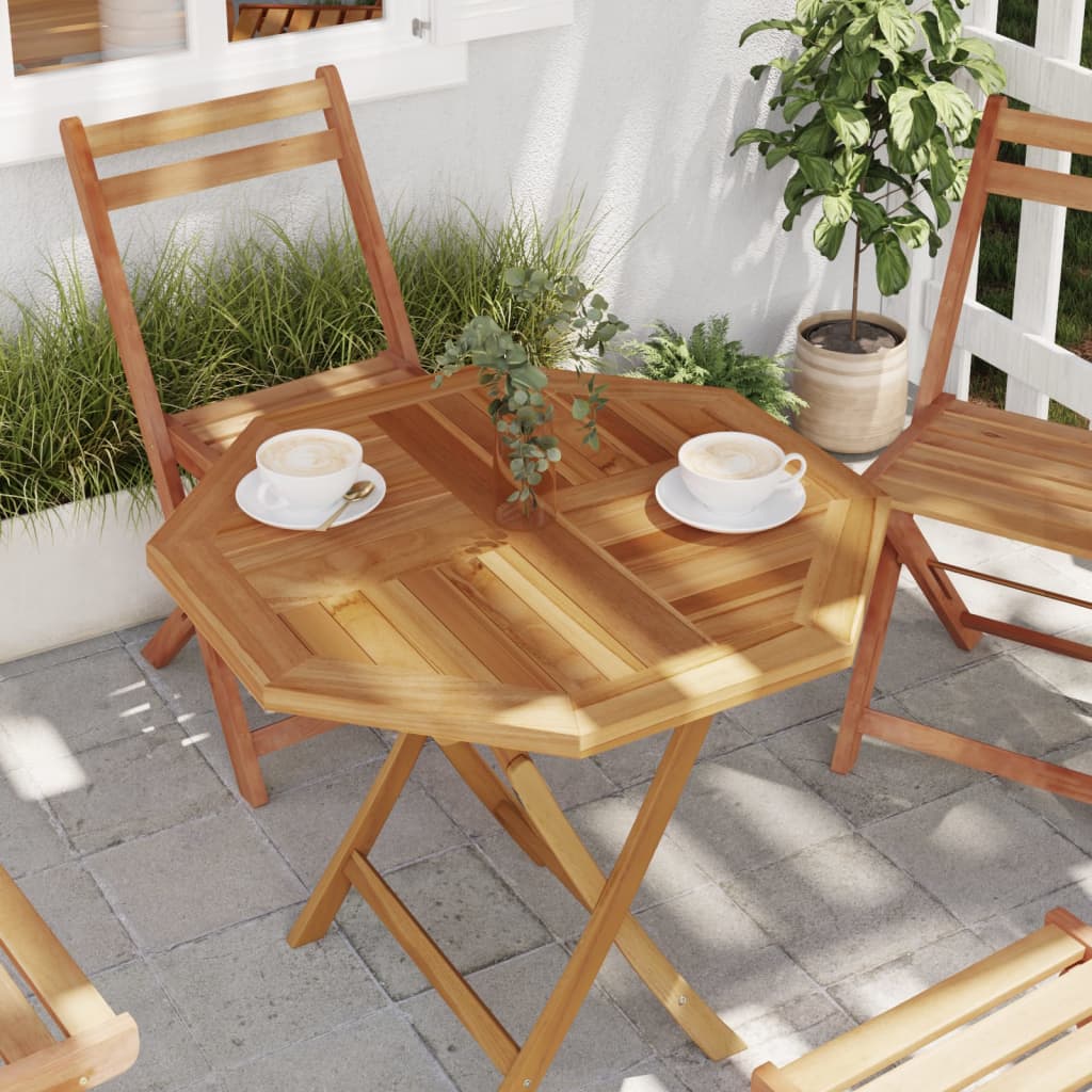 vidaXL Stolová doska 70x70x2,5 cm osemuholník masívne teakové drevo