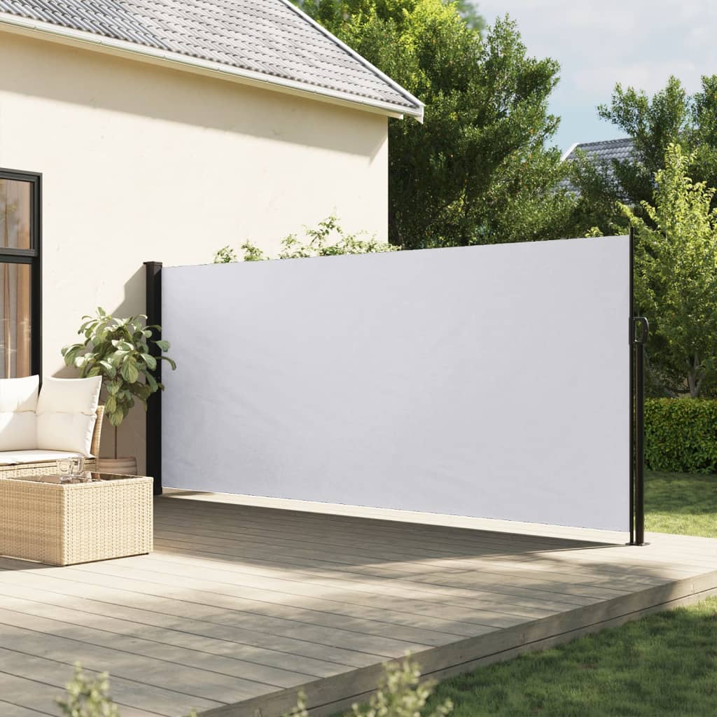 vidaXL Zaťahovacia bočná markíza, biela 180x500 cm