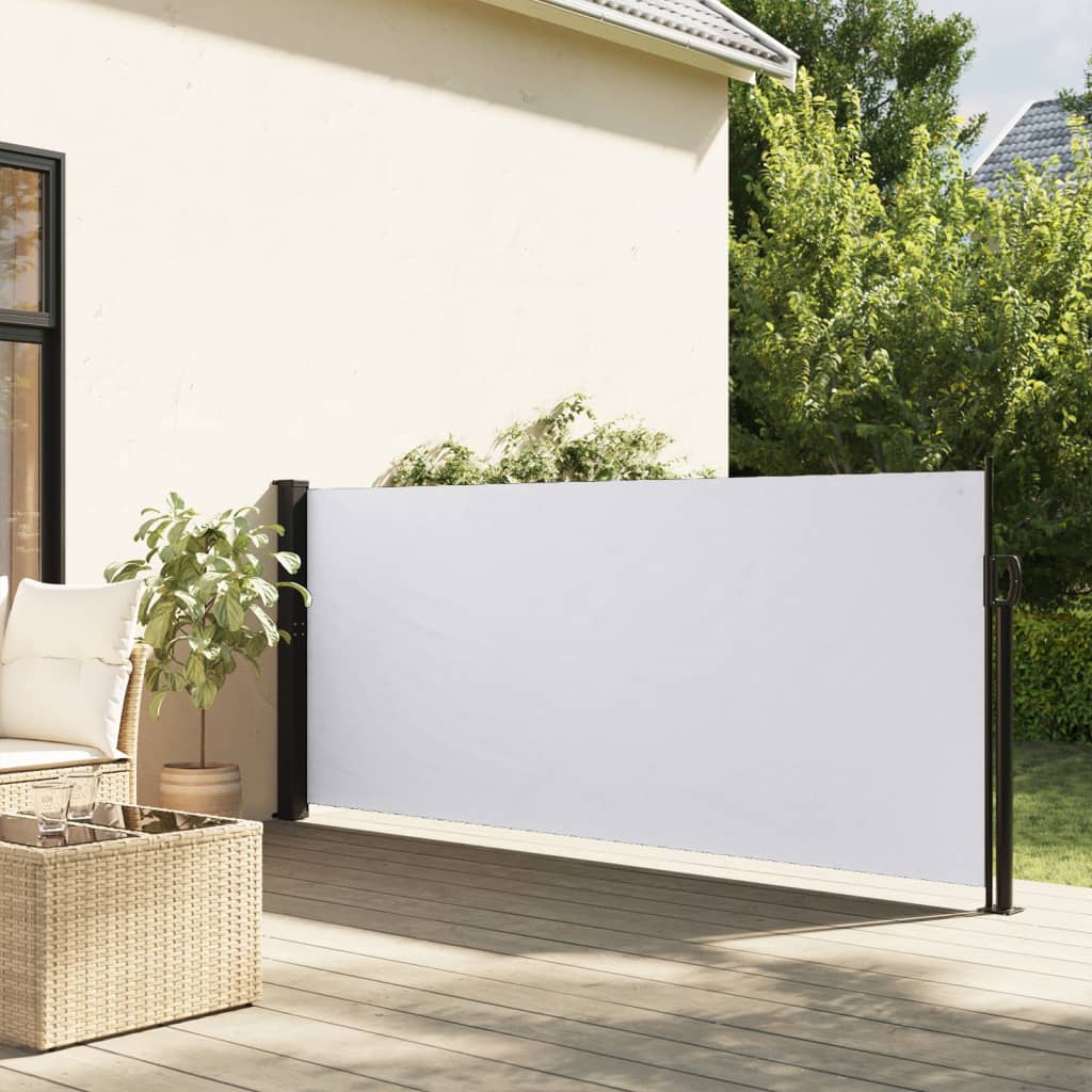 vidaXL Zaťahovacia bočná markíza, biela 120x300 cm