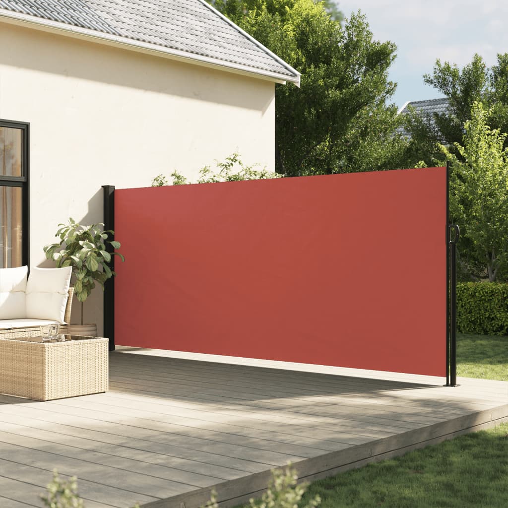 vidaXL Zaťahovacia bočná markíza, tehlová 160x600 cm