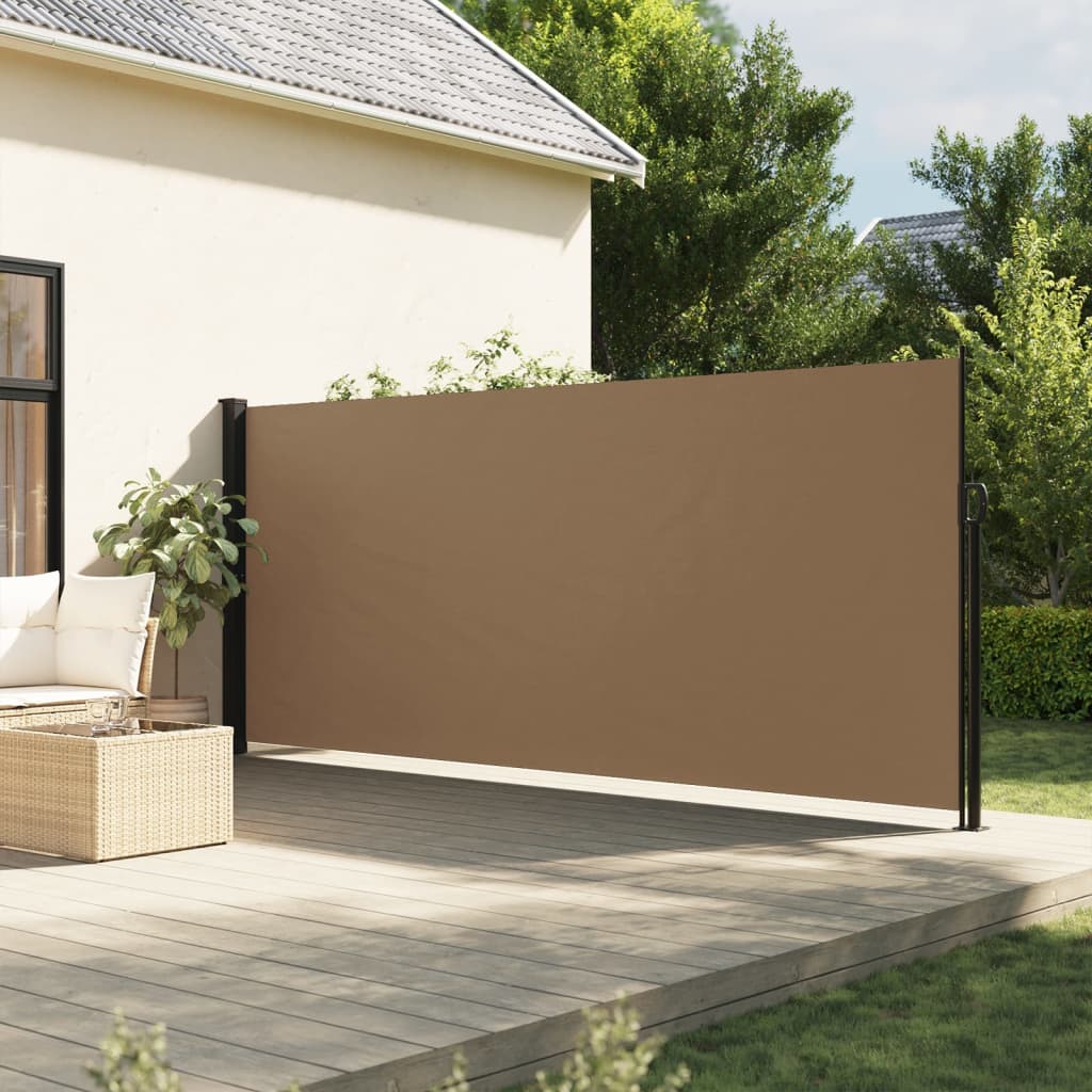 vidaXL Zaťahovacia bočná markíza, sivohnedá 160x600 cm