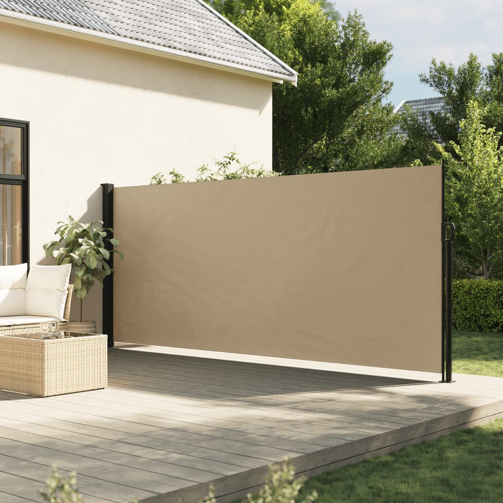 vidaXL Zaťahovacia bočná markíza, béžová 160x600 cm