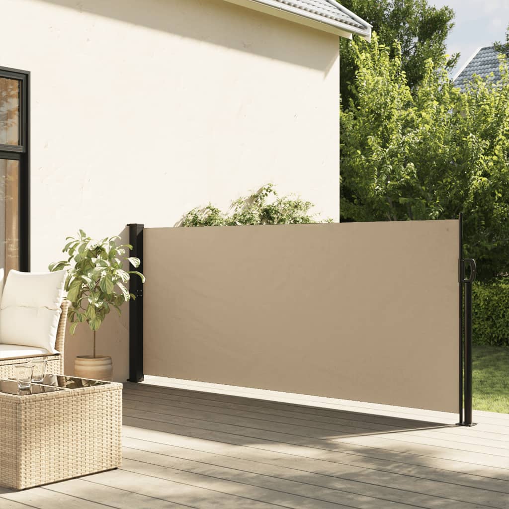 vidaXL Zaťahovacia bočná markíza, béžová 140x600 cm
