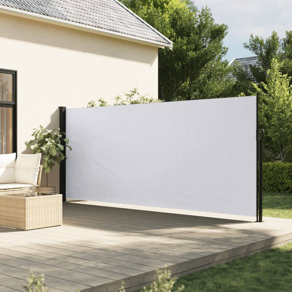 vidaXL Sťahovacia bočná markíza biela 170x300 cm