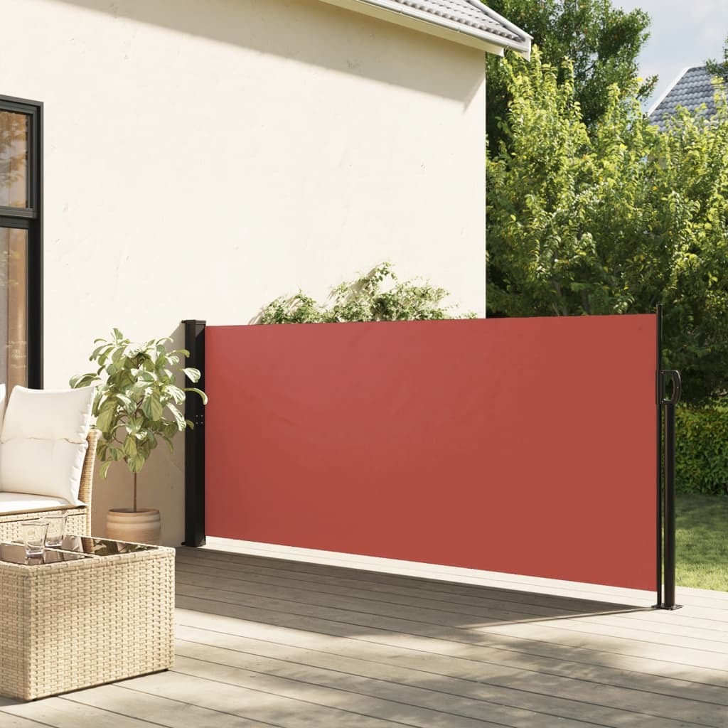 vidaXL Zaťahovacia bočná markíza, tehlová 140x600 cm