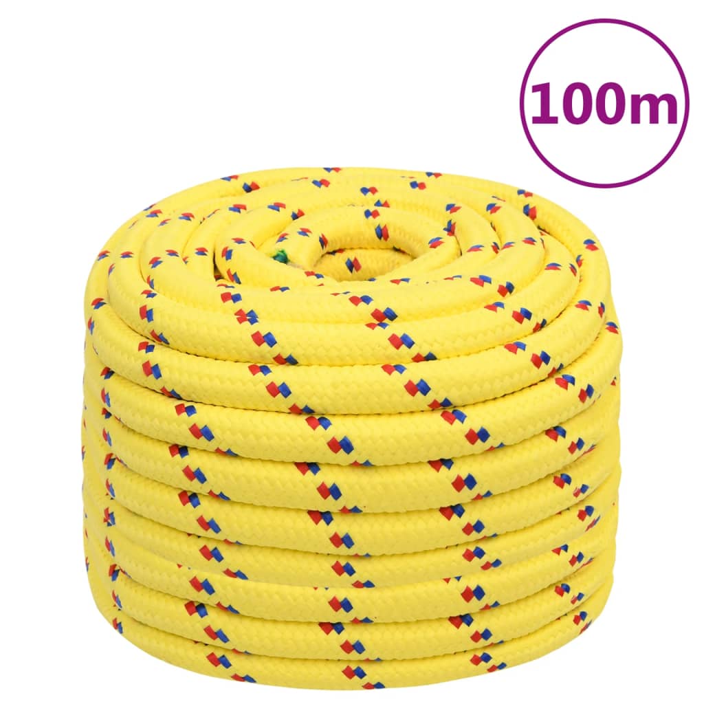 vidaXL Lodné lano žlté 20 mm 100 m polypropylén