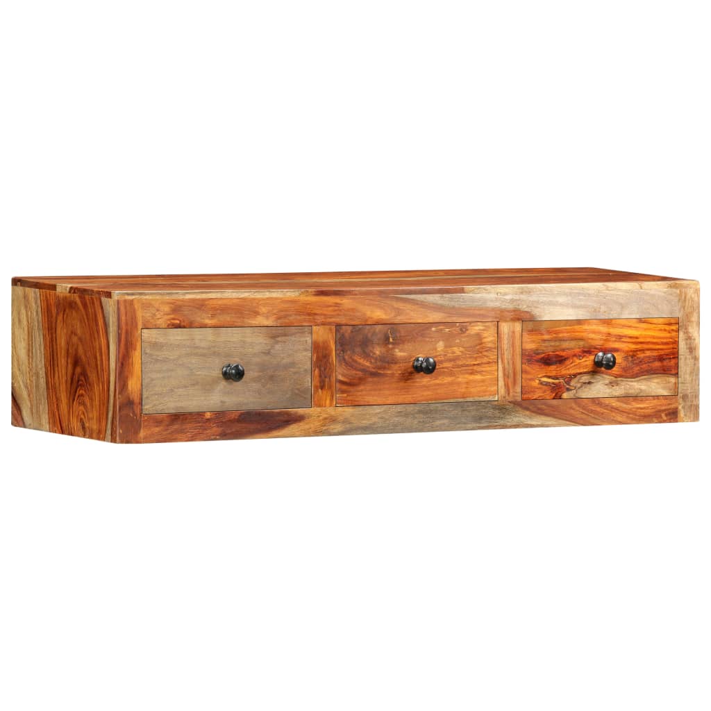 vidaXL Nástenný konzolový stolík 100x25x20 cm, drevený masív sheesham