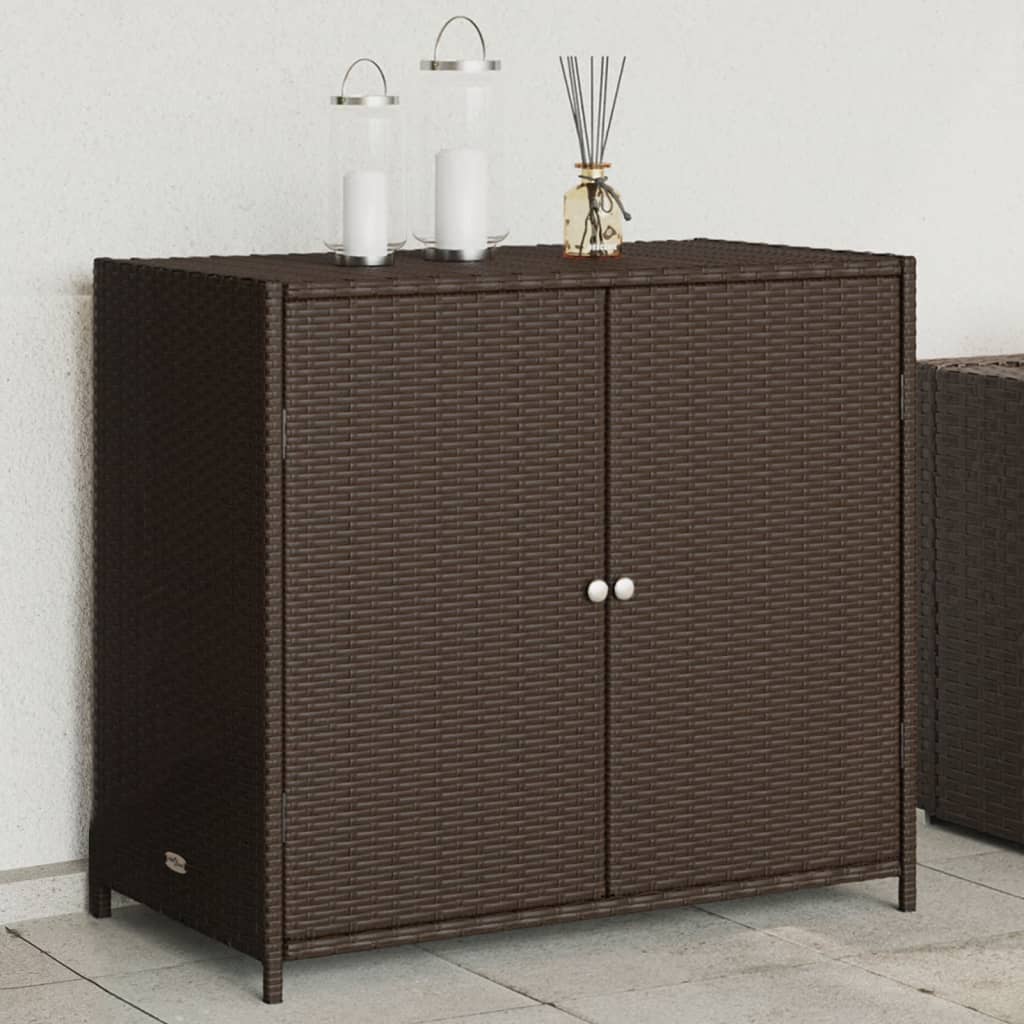 vidaXL Záhradná úložná skriňa hnedá 83x45x76 cm polyratan