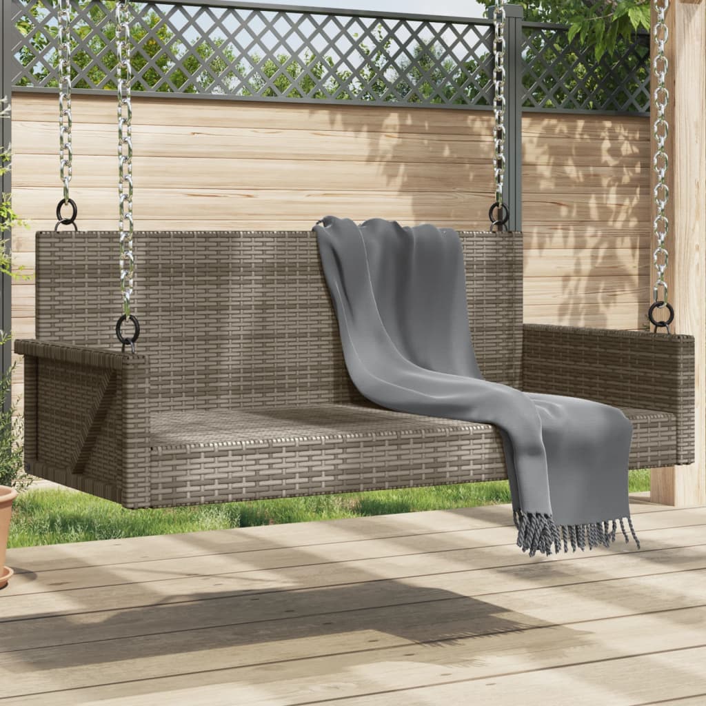 vidaXL Hojdacia lavica sivá 119x56x48 cm polyratan