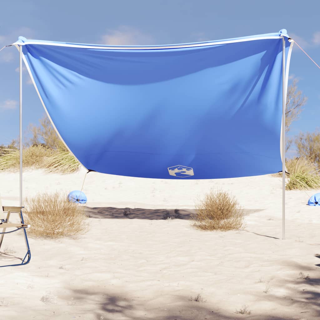 vidaXL Plážový baldachýn s pieskovými kotvami modrý 304x300 cm