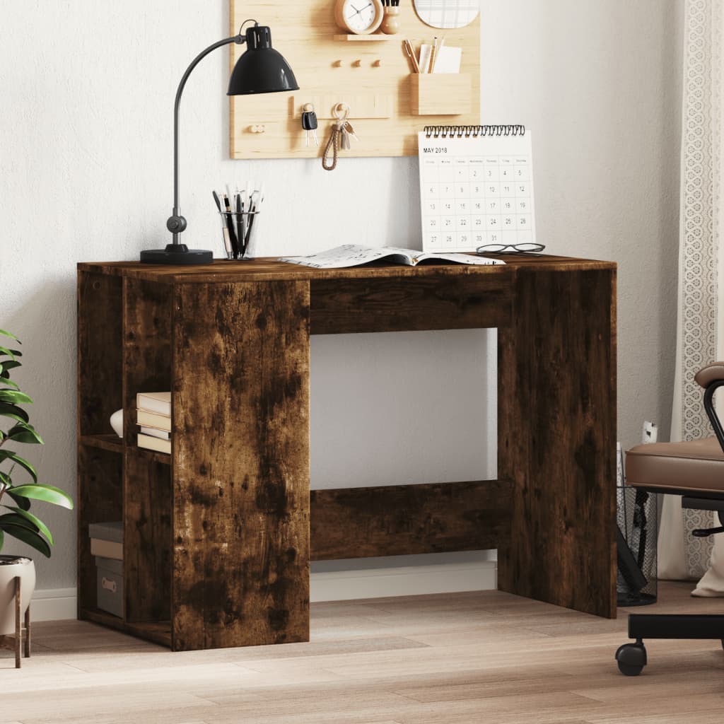 vidaXL Stôl dymový dub 102x50x75 cm kompozitné drevo