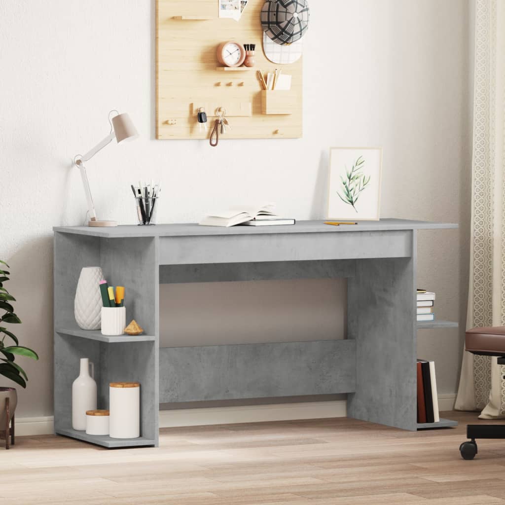vidaXL Stôl betónovo sivý 140x50x75 cm kompozitné drevo
