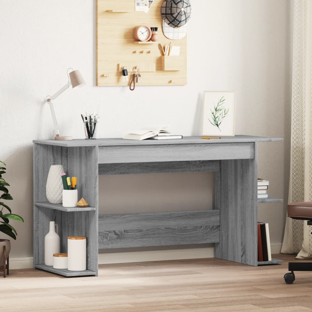 vidaXL Stôl sivý dub sonoma 140x50x75 cm kompozitné drevo