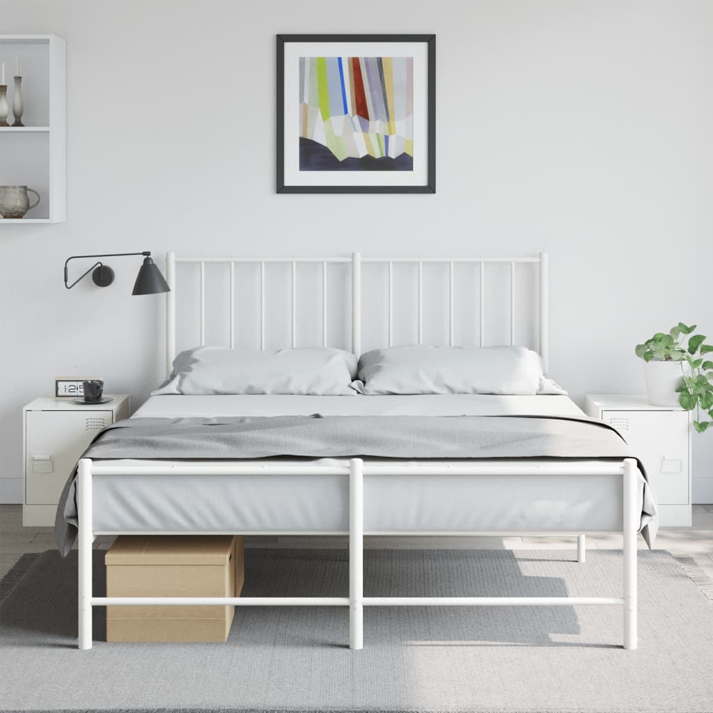 vidaXL Nočné stolíky 2 ks biele 34,5x39x44 cm oceľ