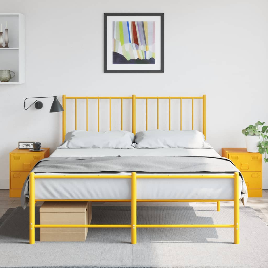 vidaXL Nočné stolíky 2 ks žlté 34,5x39x44 cm oceľ