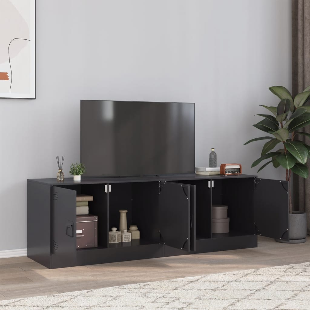 vidaXL TV skrinky 2 ks čierne 67x39x44 cm oceľ
