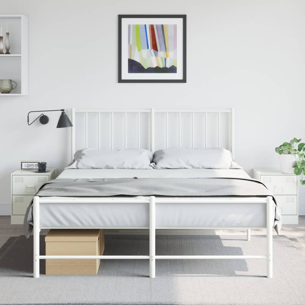 vidaXL Nočné stolíky 2 ks biele 34,5x39x44 cm oceľ