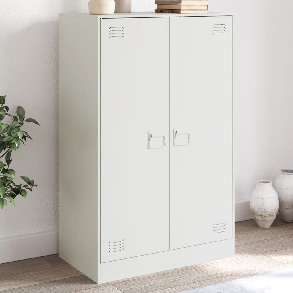 vidaXL Komoda biela 67x39x107 cm oceľová