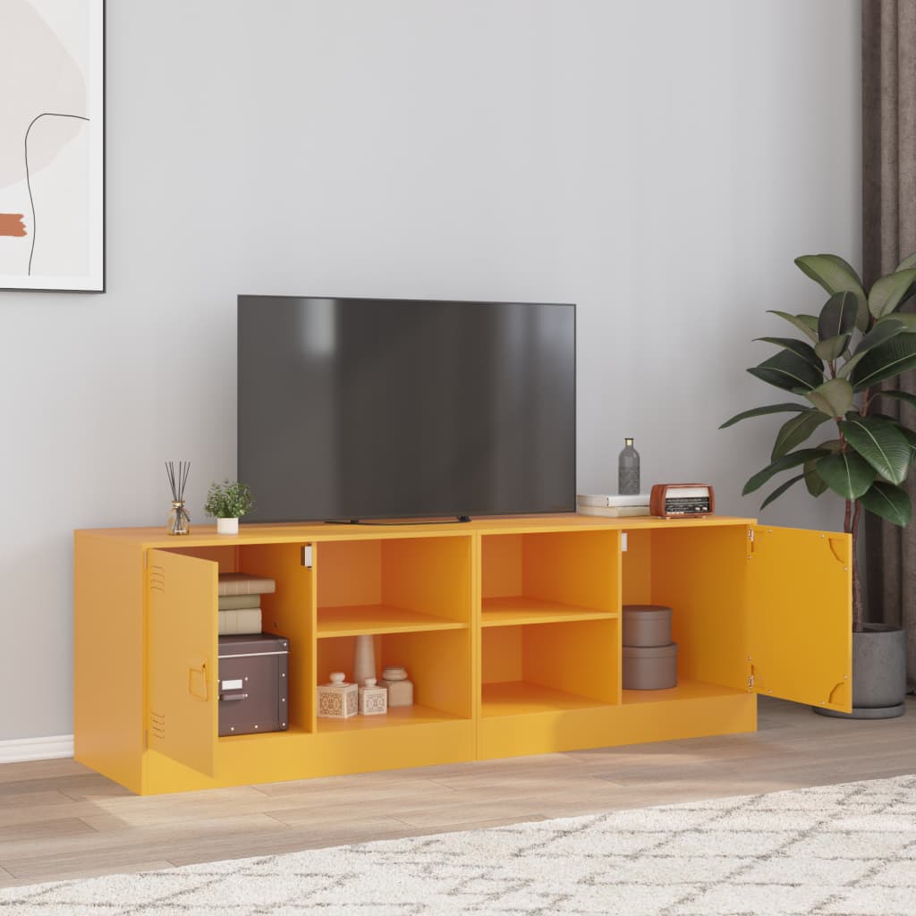 vidaXL TV skrinky 2 ks horčicovo-žlté 67x39x44 cm oceľ