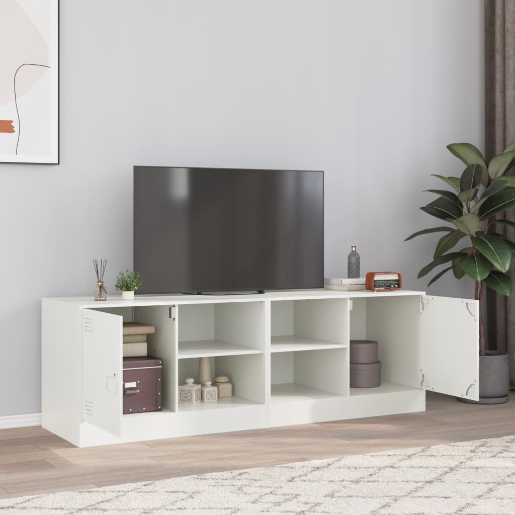 vidaXL TV skrinky 2 ks biele 67x39x44 cm oceľ