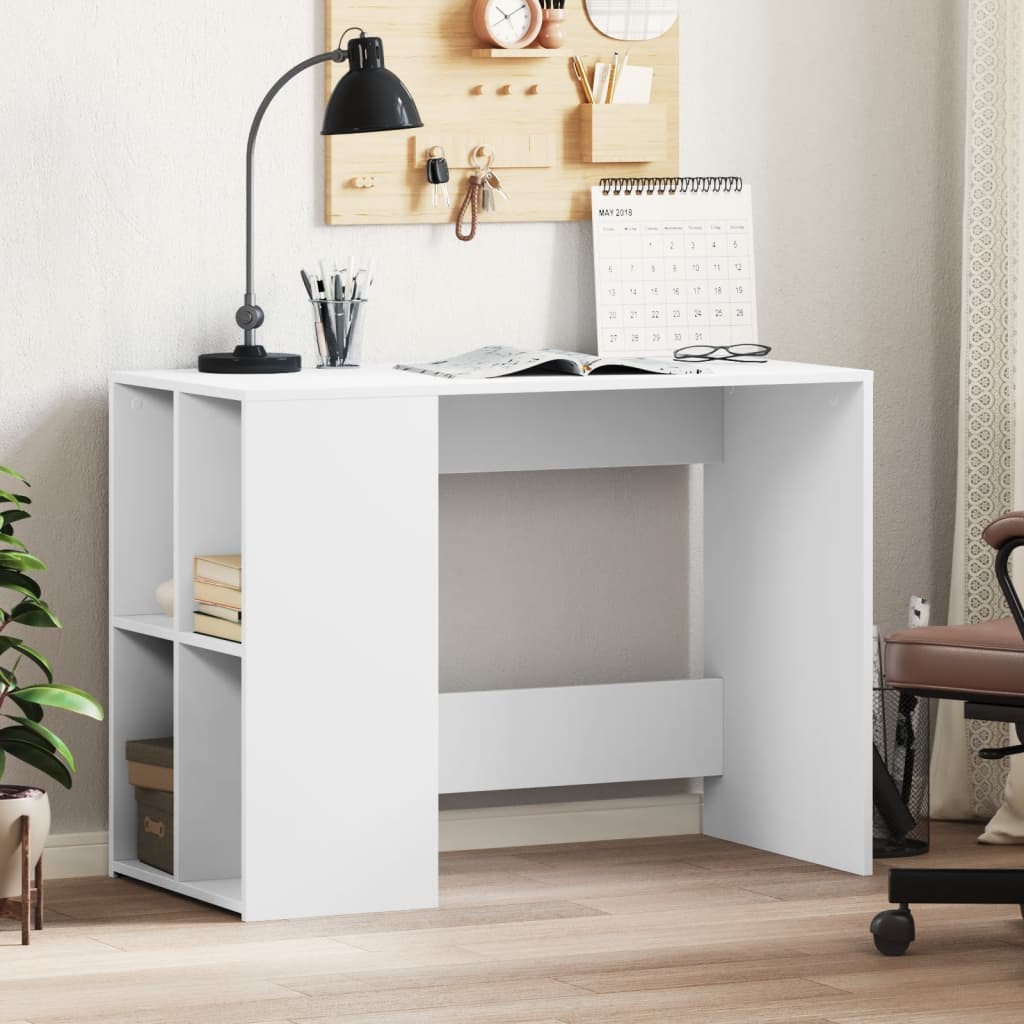 vidaXL Stôl biely 102x50x75 cm kompozitné drevo