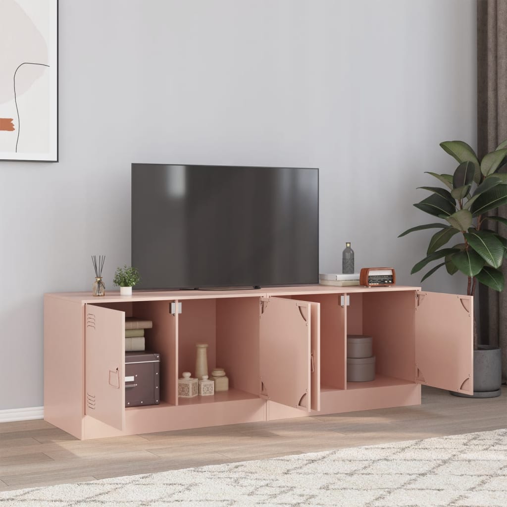 vidaXL TV skrinky 2 ks ružové 67x39x44 cm oceľ