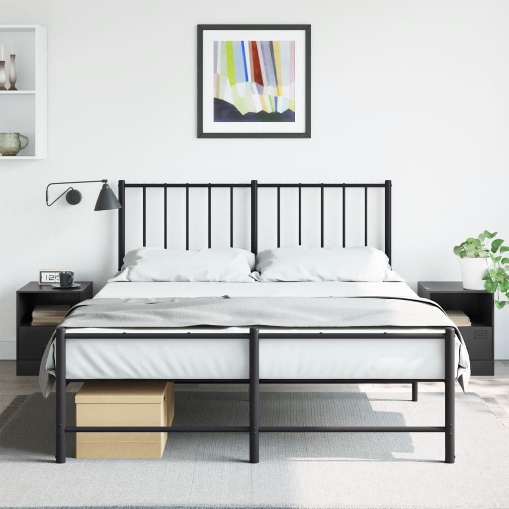 vidaXL Nočné stolíky 2 ks čierne 34,5x39x44 cm oceľ