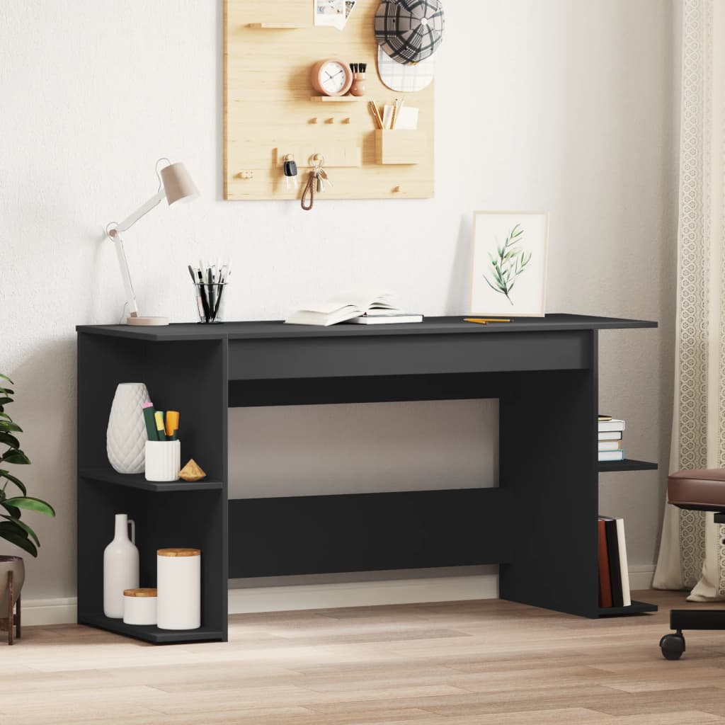 vidaXL Stôl čierny 140x50x75 cm kompozitné drevo