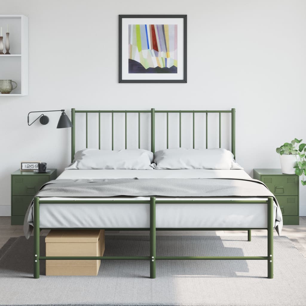 vidaXL Nočné stolíky 2 ks zelené 34,5x39x44 cm oceľ