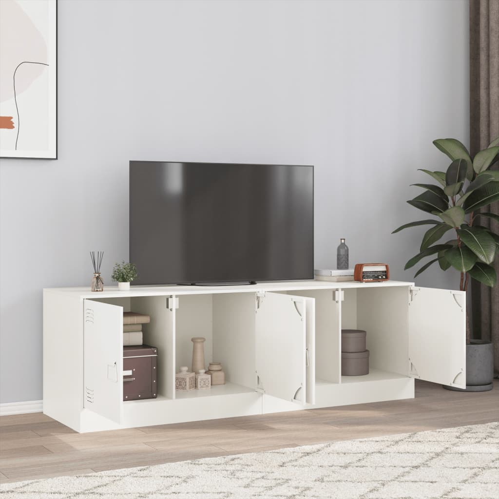 vidaXL TV skrinky 2 ks biele 67x39x44 cm oceľ