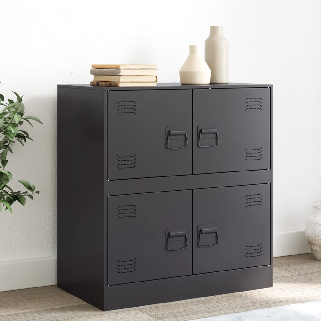 vidaXL Komoda čierna 67x39x73 cm oceľová