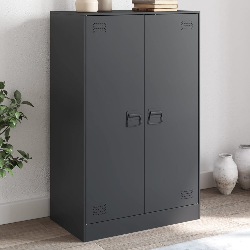 vidaXL Komoda antracitová 67x39x107 cm oceľová