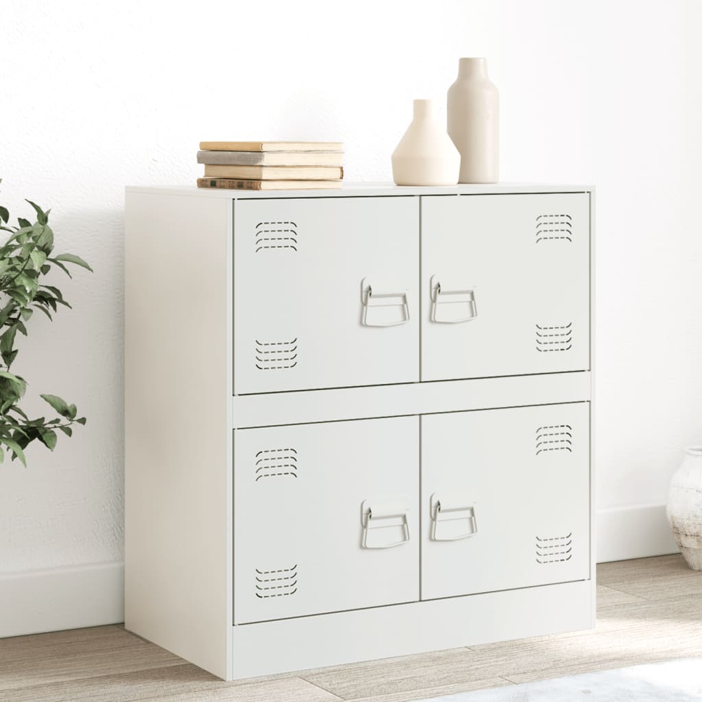 vidaXL Komoda biela 67x39x73 cm oceľová