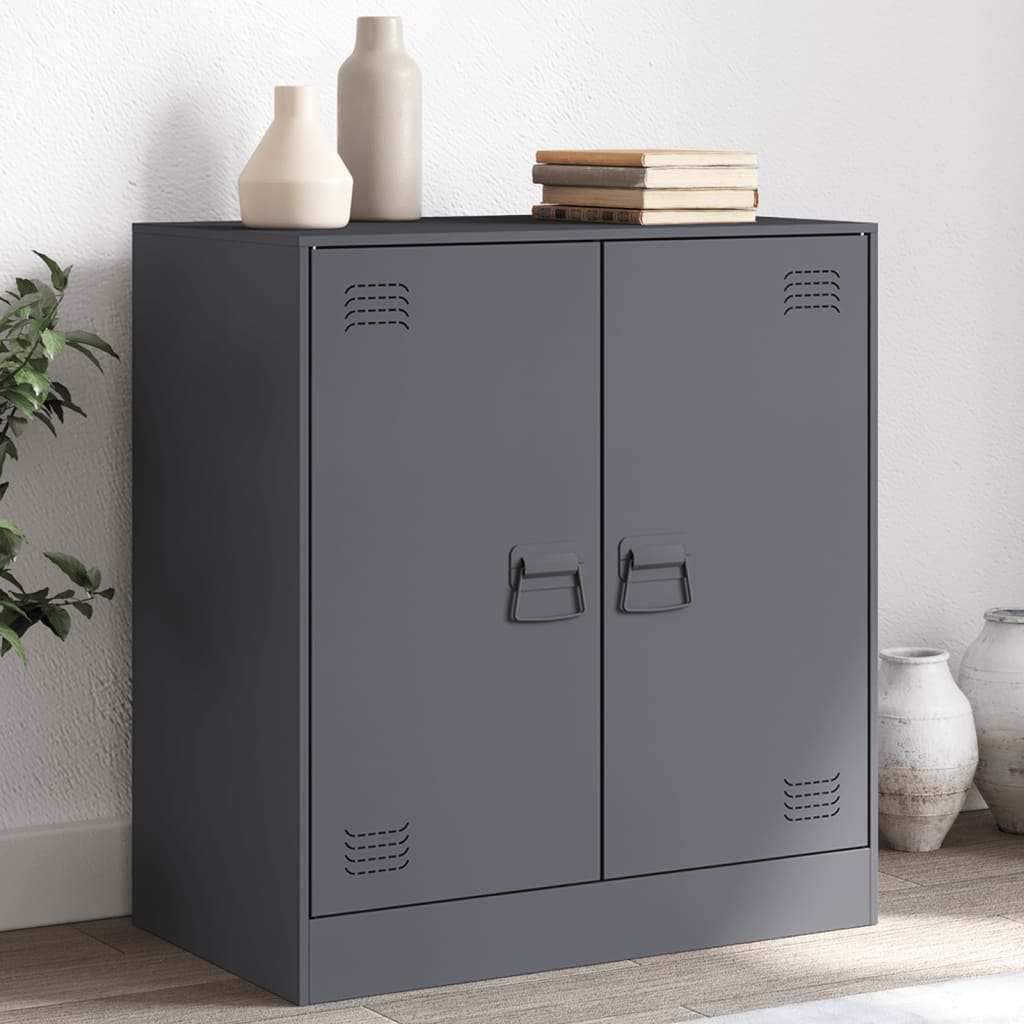 vidaXL Komoda antracitová 67x39x73 cm oceľová