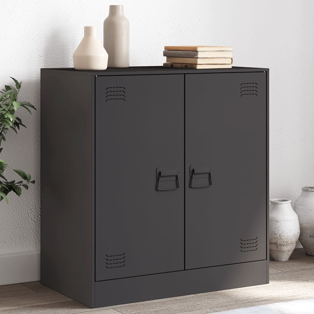 vidaXL Komoda čierna 67x39x73 cm oceľová
