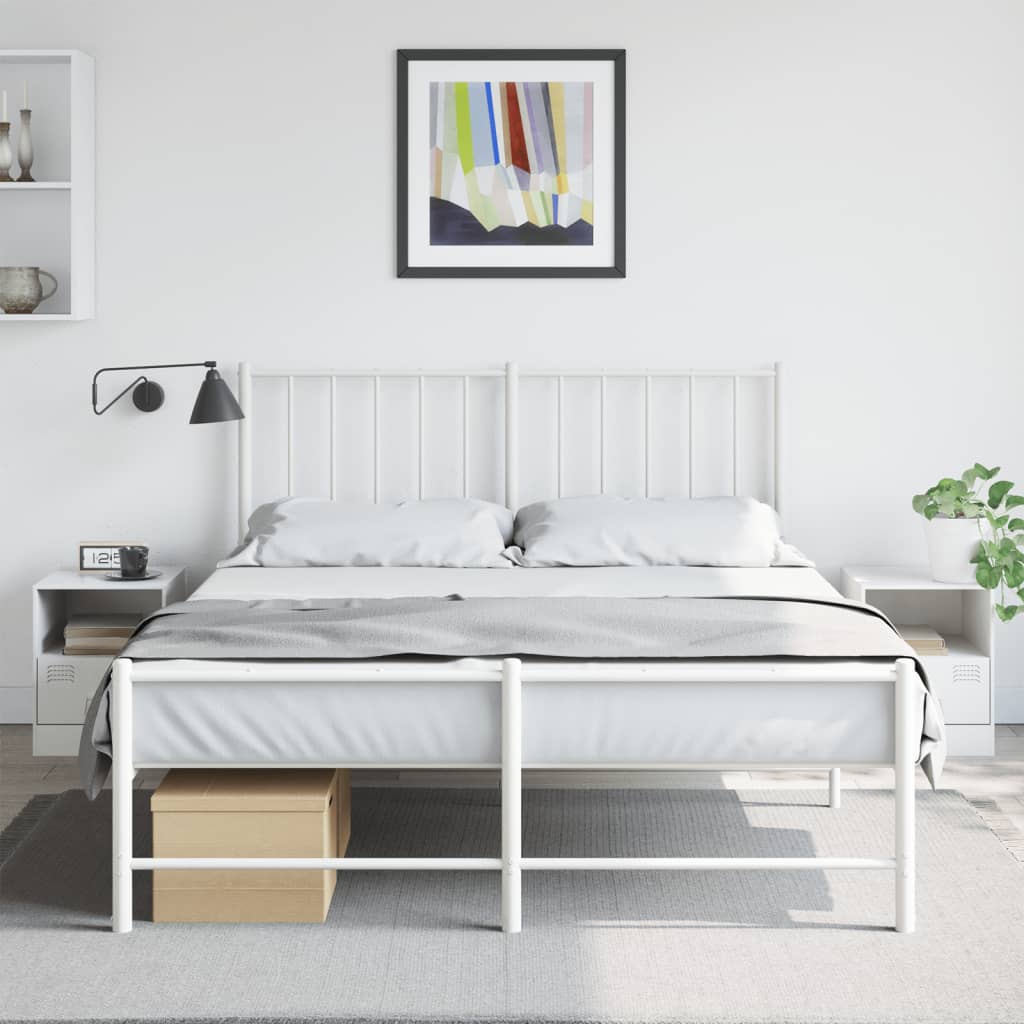 vidaXL Nočné stolíky 2 ks biele 34,5x39x44 cm oceľ