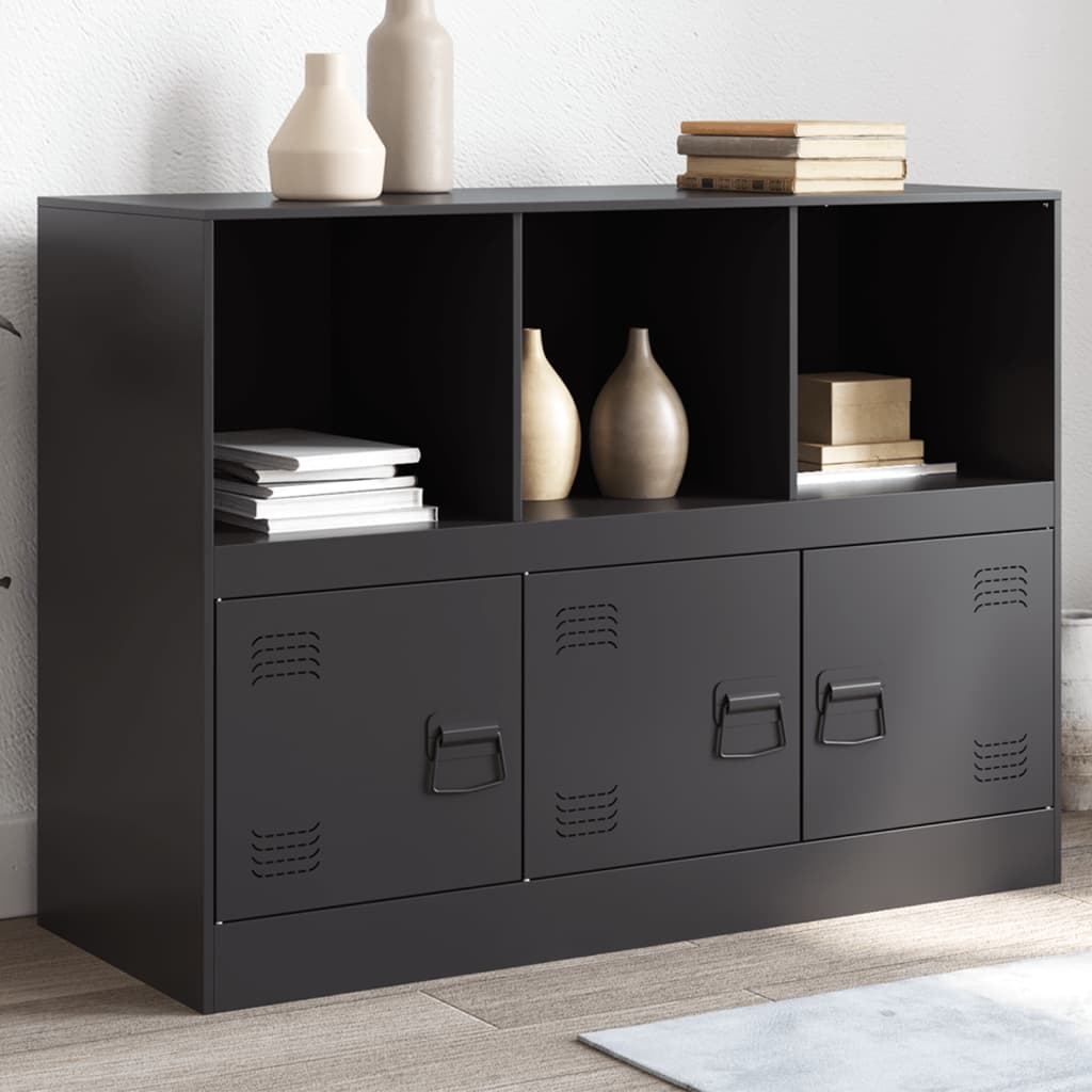 vidaXL Komoda čierna 99x39x73 cm oceľ