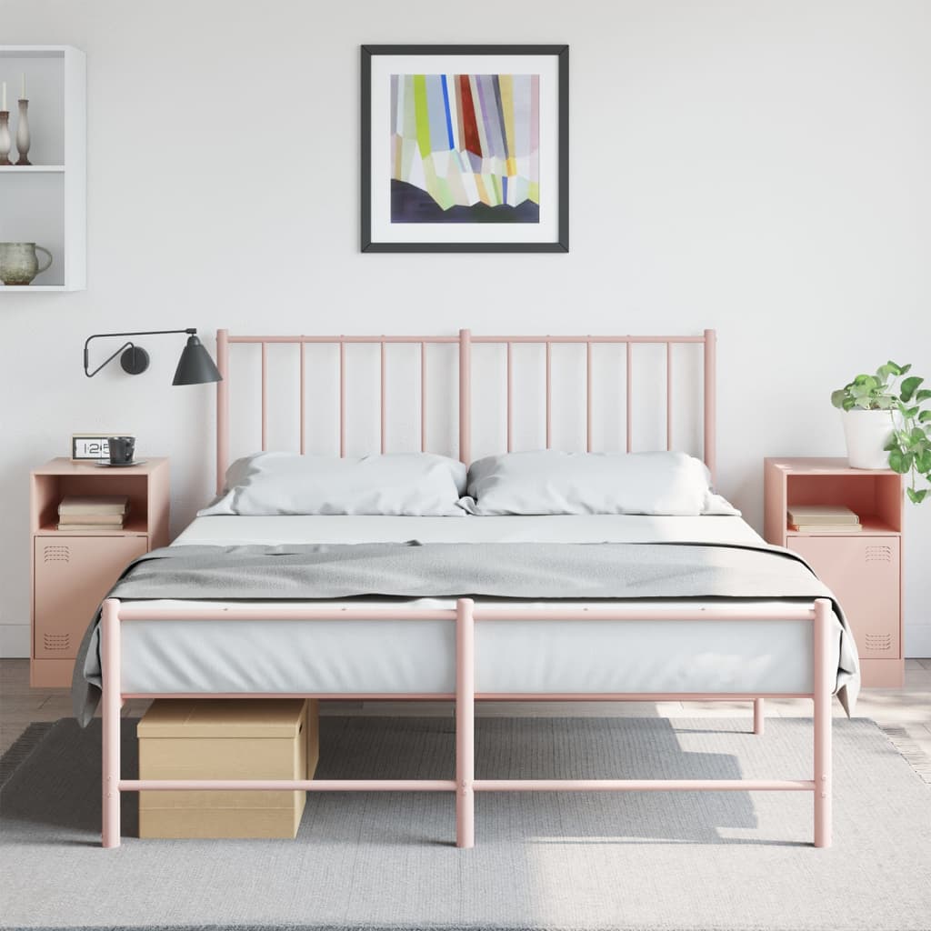 vidaXL Nočné stolíky 2 ks ružové 34,5x39x62 cm oceľ
