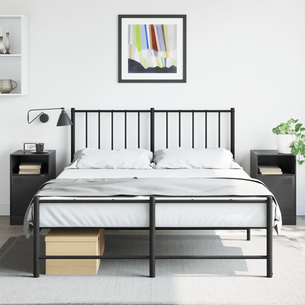 vidaXL Nočné stolíky 2 ks čierne 34,5x39x62 cm oceľ