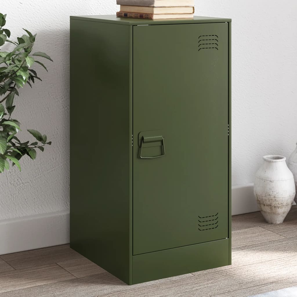 vidaXL Komoda olivovozelená 34,5x39x73 cm oceľ