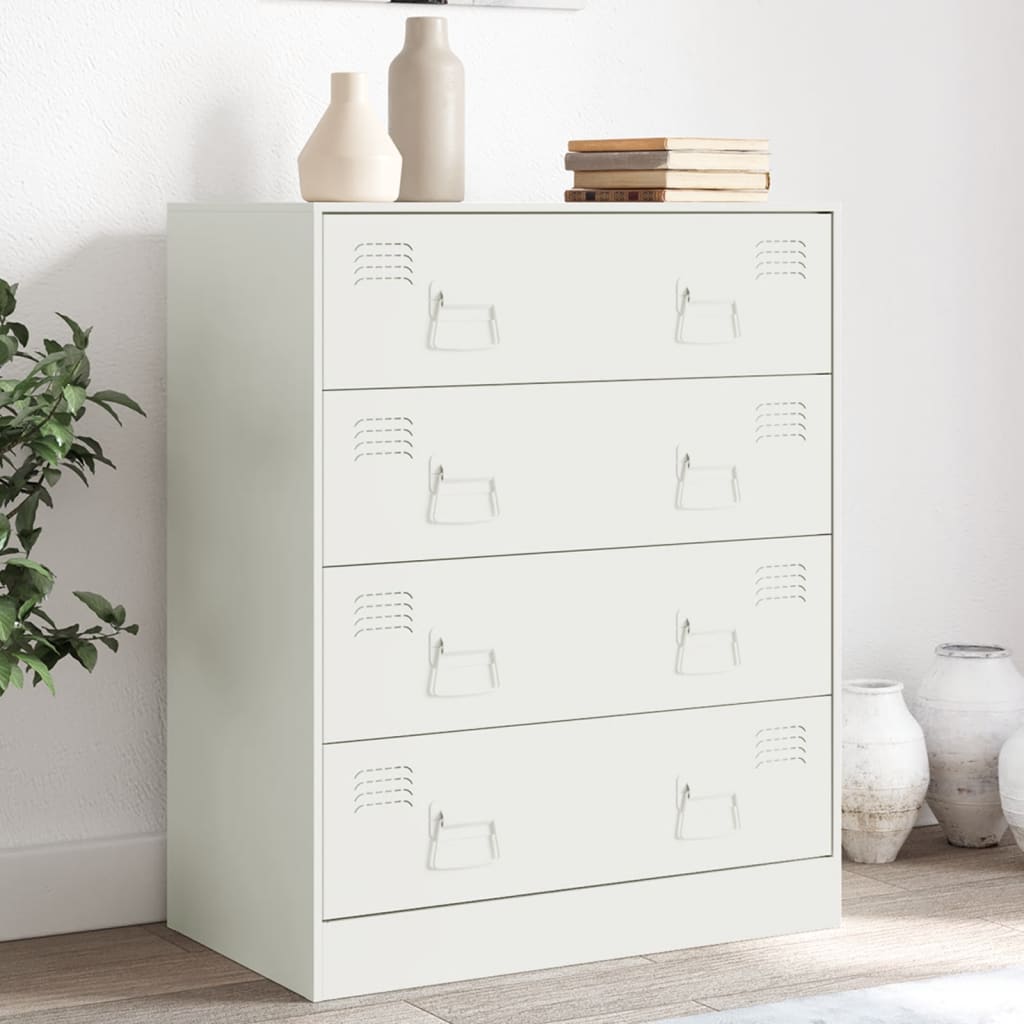 vidaXL Komoda biela 67x39x83 cm oceľ