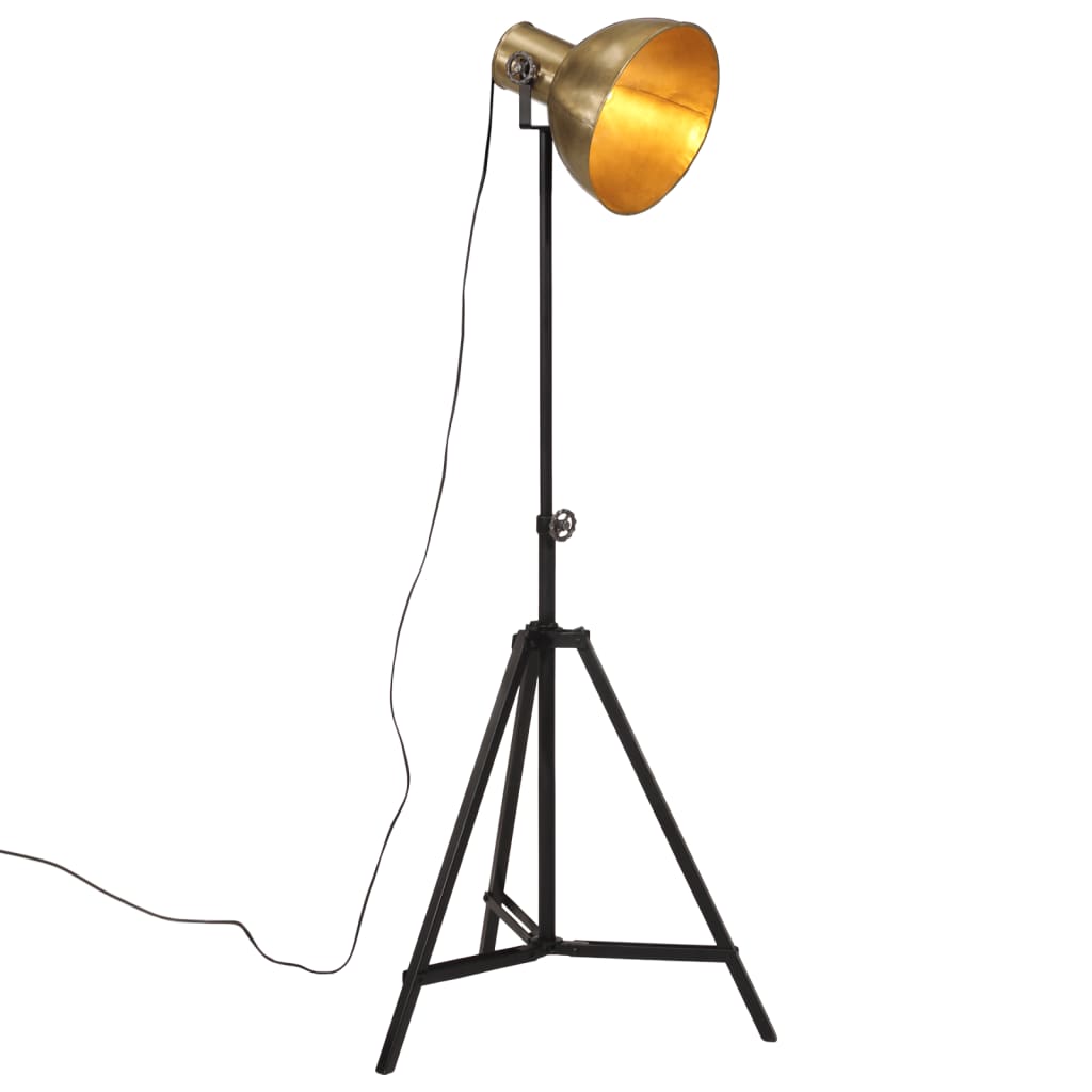 vidaXL Podlahová lampa 25 W starožitná mosadzná 61x61x90/150 cm E27