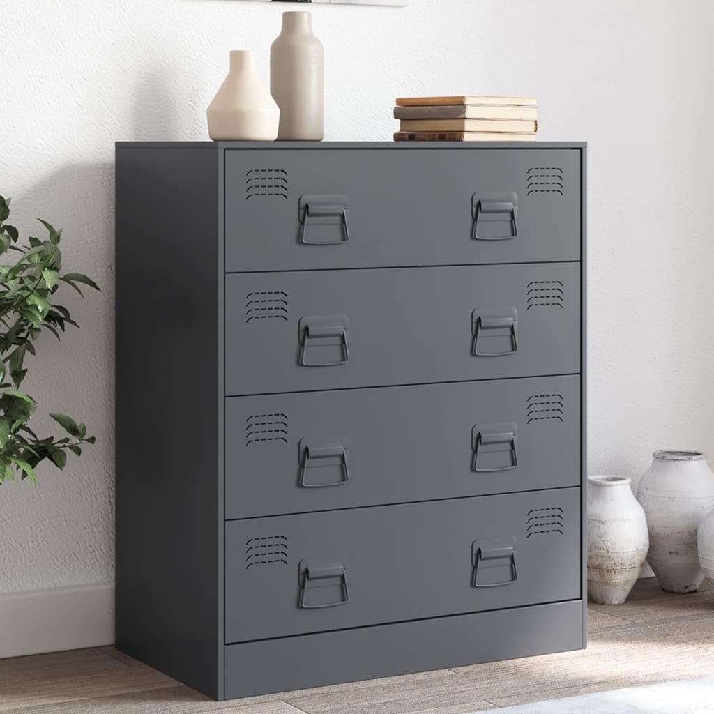 vidaXL Komoda antracitová 67x39x83 cm oceľ