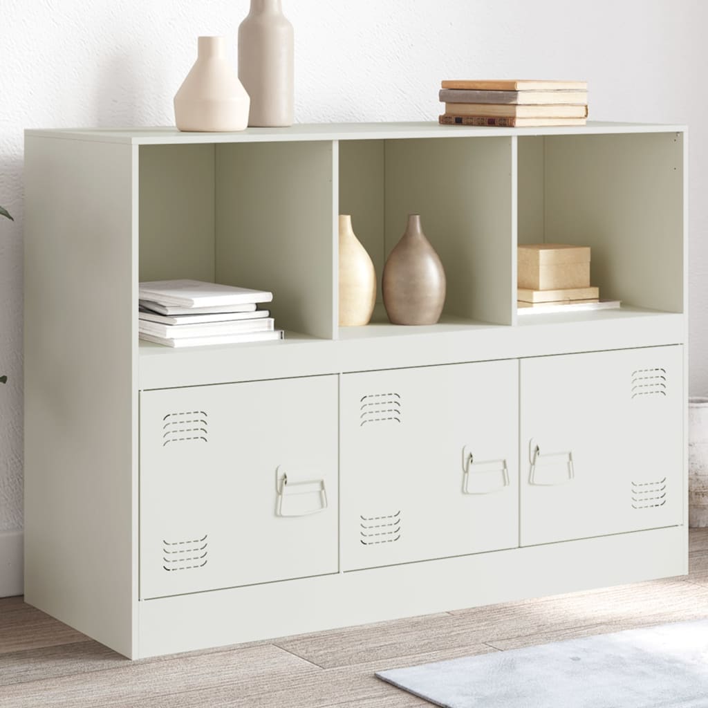 vidaXL Komoda biela 99x39x73 cm oceľ
