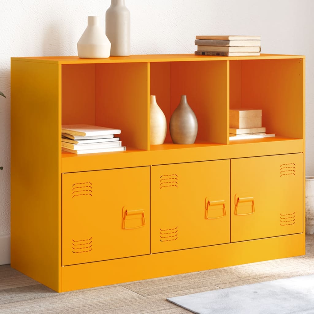 vidaXL Komoda horčicovožltá 67x39x73 cm oceľ